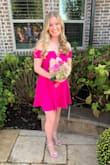 Got so many compliments on it and it was great for the night. Only thing is that in person it looks more fuchsia- purple than the hot pink. still loved it though! - Karleigh M.