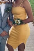 Fit a little tight and was longer then I wanted so the dress here is after alterations to get it right above my knee. Got lots of compliments and the color was gorgeous! - Brianna C.