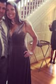 I wore this to a November wedding. The material is high quality and heavy. The fit was perfect. It was definitely long but was the perfect length with heels. I got so many compliments on it the whole night. - Mallory K.