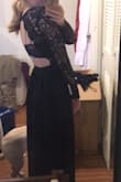The XS fit well but I didn't love the dress overall (my personal style). The back is gorgeous though! I considered keeping it just for this reason. I just didn't love the way it fit on me...maybe it was the black color because it made it look kind of like a funeral dress. - Ariel B.