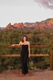Great fit, stretchy so easy to move in. Wore 3 1/2 in heels and did not need to hem. - Simone S.