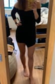 This dress is so cute! I have only worn it once and I received so many compliments. Only downside is that it is really short on me, especially in the back/butt area. Good material and stylish though! - Hailey T.