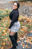 I wore this for a dinner rehearsal and got compliments the whole night! I mean everything I wear from Lulus always gets compliments but this out fit was spot on. The fit is true to size which I was worried about because I have a big bottom. My hips are wide but butt is big and my thighs are on the thicker side. But this fit just right! And it wasn't too short! I wore it with tights, idk if I would bend over with it but a crouch down or sitting and standing wouldn't be bad as it doesn't ride up. I love not having to worry if my bottom would show. I love the higher waist too. Slimming!! A great buy! - Aleta S.