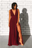 This dress was stunning! I received loads of compliments! I did use fashion tape to tape the deep V in the center and then also the outer side (didn't want to have a slip!) I wore 5' inch platform heels and it was still a tad long. But loved the dress! Super flowy and cute! - Alejandra V.