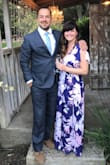 Wore this dress to an outdoor wedding in California and received lots of compliments on it! I felt that the dress ran a little small. Make sure to have some fashion tape or pins available, had a few close wardrobe malfunctions mostly with showing too much leg. Can't tell in the picture but with walking and dancing the dress does separate. - Trish M.