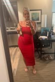 This dress was awesome!! I'm a bigger girl and by size chart should have been an extra large but a large fit perfectly!!! Looked amazing. Looked great on my butt too :) - Melanie M.