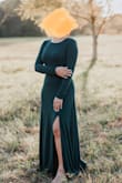 I wore this dress for an outdoors fall engagement photo session and it turned out perfect. It was the perfect length with 3" heels. The material of the dress is of great quality and is not see-thru at all. Would definitely recommend this dress. - Hong H.
