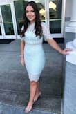 Absolutely loved the way this dress fit. I usually have trouble finding form-fitting dresses because my hips are so much bigger than my upper body but it stretched perfectly. Definitely ordering another color. - Morgan B.