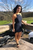 I wore this dress to one of my best friend's wedding and got soo many compliments! It's comfortable and fit my curves very nicely. The slip in the bottom is a bit short so thank goodness for the long part because while I was dancing my booty was definitely falling out! not a deal breaker though, it's a very nice dress! - Jocelyn C.