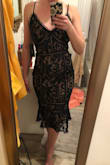 I love this dress! Definitely fitted and would maybe size up if your have bigger hips/butt. Gave an awesome shape and was sexy yet sophisticated! Wearing this dress to a winter wedding and will probably wear spanx underneath for more shape! Love this dress - Alison K.