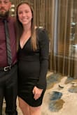 I wore this dress to a banquet and it fit perfectly! I was a bit nervous ordering a small (I have big shoulders so I tend to size up) but it fit so well. I love that the material is thicker as well - Alyssa W.