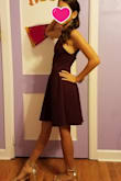 My daughter hasn't had much experience with heels, until these beauties! She fell in love with them as soon as she saw them. She wore them to her Jr. High Fall Ball this past weekend. They did slip off her heel just a bit, as they were probably just a 1/4 of a size too big, but not enough to go down a size. They were a great first time heel for my young beginner. A thicker heel gave her the confidence to wear them. Great quality also. She wore them with the Girl Plum Purple Lace Skater Dress XS. - Julie A.