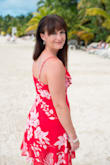 I love this dress. It is so flattering and fits perfect. You can dress it up with heels or make it casual with a jean jacket and flats. It is light material and has a super cute hem line. One of my favorite summer outfits for sure (and my husbands too :). ) - Peter M.