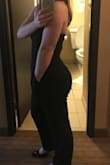 I LOVE this jumpsuit! It's very flattering and fits very well. I have worn it to 2 weddings. I noticed the material does stretch some, so I wore fashion tape with it to the 2nd wedding to hold it up better. - Talia S.