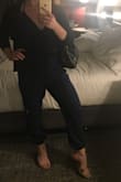 Love this jumpsuit! It is a bit fitted on me, but the perfect amount--I wouldn't size up. The halter ties are also perfect for this and allowed me to adjust, so the fit felt very comfortable. Perfect length, which is hard to find for me. - Talia S.