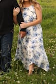 I was a little worried about it being too long as I am only 5'2", but it was just right for a midi dress! The stitching in the top had some awkward/protruding seams but they were not too noticeable. It was cute, comfortable and flattering all while being more on the modest side. - Rachel K.
