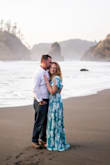 I wore this dress for my engagement photos and it was perfect. The dress is somewhat long for me when I was barefoot on the beach, but it looked great in the pictures. With the wrap style, it will always fit. The neckline was just sexy enough, but not too sexy that I wouldn't send to grandma. The blue was more of a pastel turquoise instead of a bright pop color, which was just what I wanted. - Bridget H.