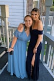 Was between the light blue and navy colors and loved them both but ended up going with the navy dress. Fits perfectly and was great for my college prom! Very comfortable and worked well with heels. Got many compliments! - Daniella M.