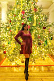 I used this dress for a thanksgiving dinner at the resort! I got so many compliment! It fits true to size. I normally use U.S. size 8-10. I ordered size L,and it is perfect! Such a romantic and sexy dress! oh and the magenta color is the best! Lulus is the best! - NATASHA G.