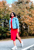 Very cute and cozy, you can dress it up or down by throwing on a pair of heels or sneakers. I love the color because its almost Christmas and red screams holiday! You can also see more @everydaydonia - Donia M.