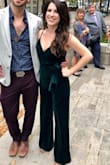 I looove this jumpsuit! I want it in all colors now. I've worn it to two weddings and got so many compliments. The emerald color is gorgeous. I did have to sew the top around the bust closed (personal preference) and I had to hem the straps because I'm short. I can't see this fitting a taller person because I can wear heels with it and the length is just right. - Fm M.