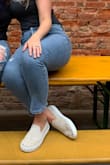 I love them! they're stretchy in the best ways but don't stretch out too much. I love the buttons instead of a zipper. The bottoms have only gotten more natural and "ripped" as I've washed them a few times and now they're even cuter. - Elizabeth B.