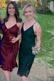 I had to get the dress taken in a bit but as a petite person, I loved the adjustable straps!! The quality is really nice, too. - Melissa H.