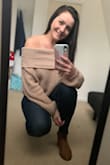 I absolutely LOVE this sweater! When I first put it on, I had some hesitation at first. Decided to give it a try and I am so happy that I did! It's super comfy, so cute and fits perfect! Went online and ordered two more colors later that night! - Brittany B.