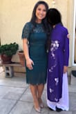 Wore this beautiful dress to a wedding. It's well made and so comfortable! Love the lace detail all over! I usually fit size small in most dresses from Lulus, but ended up ordering it in xsmall since the small was just a tad loose on me. Wouldnt say it was too big, I just liked it a little tighter since I'm not so curvaceous. Almost ordered it in the navy blue too just to have, but I'm trying to be better about over shopping. Hehe - Mimi N.