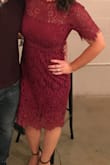 Loved this dress so much! I wore it to a bridal shower and got so many compliments. It's very flattering. I usually need a large because of my chest, and the rest was a little loose-fitting, but perfectly loose! I just don't usually wear dresses extremely fitted like a lot of girls do. I'd say it runs true to say and the length is perfect. - Alexandra T.