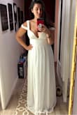 Love this dress so gorgeous and comfy. The waist fits perfect but the top is a little loose I'm going to have to get it altered. Going to wear for my Wedding rehearsal dinner! - Deanna D.