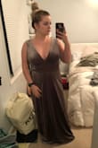 This dress is so gorgeous. I bought it for a NYE wedding and can't wait to wear it. I am a size 6 and usually a small top but i ordered a medium and it's perfect. The dress is seriously so long so I have to get it hemmed but otherwise I'm very happy with my purchase - Elizabeth V.