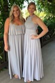 I wore this dress for my cousin's wedding that I was a bridesmaid in. I am very tall and it was still down past my feet. The dress is so perfect and beautiful I got a lot of compliments on it. The little slit on the side made it fun to have my leg pop out sometimes when I was walking. This is the second bridesmaid dress I bought from you guys and I feel so good in them every time. - Stephanie J.