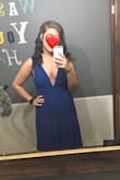 I wore this in a wedding and it's such a stunning dress but it didn't fit so great. It was tight at the waist and loose at the chest. I kept having to twist the large straps all night so my sleeves wouldn't fall down and the girls wouldn't pop out. All in all it's still a great dress. - Cassie I.