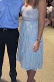 Wore this to a wedding, and got lots of compliments! Only downside is it didnt stay up and secure as much as I wanted it to. I didnt wear a bra with it and had no issues! - Meredith S.