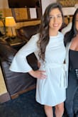 It was a very elegant and a little loose fitting dress. It was great and comfortable for me to chat with all my friends and family in. - Alyssa L.