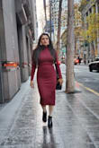 Beautiful fit and the love the color. Although the dress gives an awesome look, the material is little on a thinner side. But it didn't bother me much. Would have loved to see more colors in this! - Manjula C.