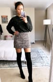 Maybe my thighs/calves are not full enough to fill the boots, initially, the thigh portion was bunching you and falling down after being tied, however, I quickly realized I should wear this with over the knee socks, I did just that and it secured better. I love it now. Heel height isn't too bad either. - Rafhanah P.