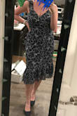 This dress is super comfy! It was a little big on me but I think a Large would have been a little snug in the wrong places. I got it to wear to a wedding and am super excited, its classy and flattering! - Victoria B.