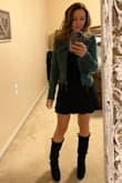 This Jacket is adorable! Looks cute with jeans or dresses, casual or dressy. The emerald color is very pretty also. - Melissa M.