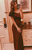 I fell in love with this dress! Perfect fit and length! Classy, covering, but revealing enough to knock my mans boots off! - Andrea H.