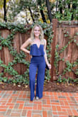 I wore this jumpsuit to a wedding and it was super comfy and cute. It was exactly as I expected it to be. It fit perfectly. I ordered a size small. I ordered the green color as well and for some reason the green one was tighter around my hips than the blue one. Overall I love this jumpsuit and it was exactly what I expected. - Adelisa S.