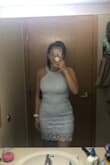 Okay so I'm always skeptical about ordering dresses online because I never know how they're gonna fit but lulus never disappoints! I got this dress (light blue) for my graduation and a wedding and it hits mid thigh for me, perfect length. My bust is 37 in (36B/34C), waist 30.5, hips 37, and butt 41 and everything hits how it's supposed to in this dress! I'm probably gonna wear a sticky bra with it but you definitely get away with no bra. I read a previous review about it smelling like crayons right out of the plastic and that's true, but I'm not worried about that. Super happy with this purchase! - Jordan K.
