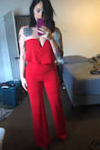 I took a chance with this. I knew I needed a medium and after Reading multiple reviews I decided to go ahead and purchase the small since the medium was sold out. It's very stretchy and fits better than I expected. I think I'd be a little bit more comfortable in the medium as it wouldn't cling to my legs as much but I still love it! - Leah M.