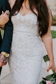 It is a beautiful dress and very comfortable! I got a lot of compliments on the dress and it photographed beautifully. My only complaint would be the length, I really should've gotten it hemmed (that's my fault) and by the end of the night my arms rubbing against the sequins all day left marks and it hurt but to me it was totally worth it! Lol. - Stephanie N.