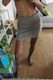 I like this skirt enough to keep it even though the material feels a little cheap. I haven't washed it yet so we'll see how it holds up. The fit and length is good- I usually have a hard time finding skirts that go with my shape. - Aleksandra K.
