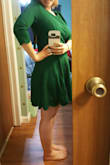I loved this dress! I'm 5'3, 145-ish, and ordered a medium. It was perfect!! I wore it to my office Christmas party and got so many compliments! I'm probably wearing it to my cousin's wedding at the end of the month too. Seems very easy to dress up or down so I'm looking forward to lots more occasions to wear it! - Lauren D.