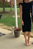 This dress is pure perfection! I'm in my mid thirties and needed a dress for a wedding that was classy, age appropriate but still sexy and this one fit the bill. The material was thick enough to smooth out your shape and hide lumps and bumps but not so thick it was uncomfortable or hot in any way. It went to just below my knee so with high heels it really elongates. Being very small chested I was concerned it would bunch up in the front but it fit fine with a stick on bra and could accommodate a much larger bust. I let my family know I want to be buried in this dress!! - Leanne H.