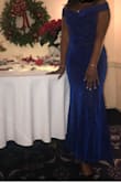 This quality of this dress is AMAZING. It hugs your curves as well as is kind if stretchy. I was able to dance and not rip anything. Its the perfect royal blue color and perfect length for heels. - Tylene H.