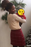 I wore this for Christmas photos with my son. Had compliments all day. Fits true to size. - Bianca J.